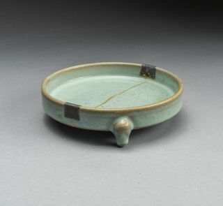 Chinese Antique/Vintage Celadon Glazed Washer,  Repaired 3