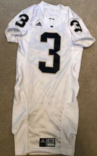 2008 Adidas Team Issued Notre Dame Football Away Jersey 3
