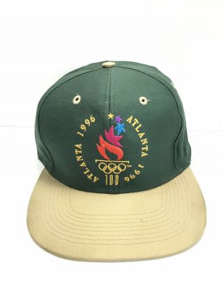 Vtg 1996 Atlanta Olympics Usa Logo 7 Hat Cap Green Snapback 90’s