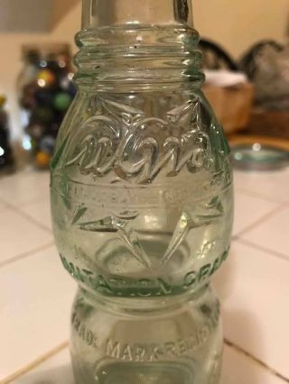 Vintage Antique NuGrape Aqua Glass Soda Bottle Advertising Patent 1920 2