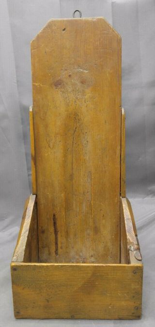 Antique Old Early Country Primitive Handmade Wooden Candle Box