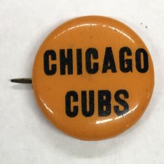 1935 Pm10 Stadium Baseball Pin Coin Button Chicago Cubs Orange Vintage Pinback
