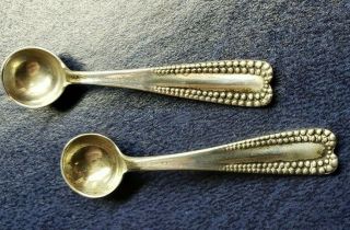 Two (2) Tiffany And Co Sterling Silver Salt Spoons Pattern 526