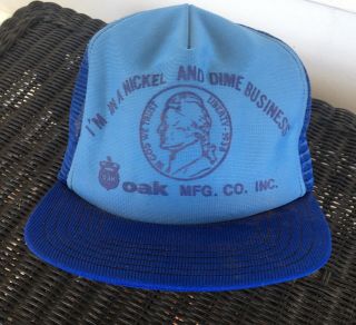 Vintage Trucker’s Hat Cap Oak Mfg Co Gum Ball Machine Snapback Vending Coin - Op