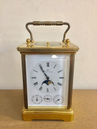 Vintage Matthew Norman Multi Dial Date And Calendar Moon - Phase Carriage Clock.