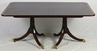 Stickley Banded Mahogany Duncan Phyfe Dining Table Williamsburg Style 3 Leaves