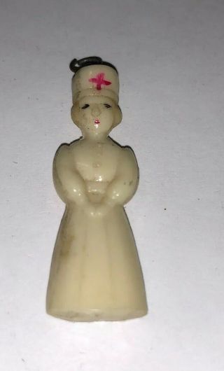 Vintage Large Size Nurse Celluloid Charm 1930’s Red Cross