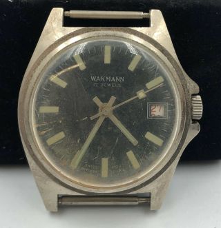 Vintage Wakmann Hand Wind Mechanical 17 Jewels Mens Wrist Watch