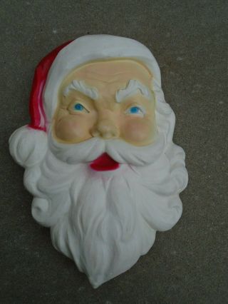 Vintage Blow Mold Santa Claus Face Christmas Yard Outdoor Decor Display