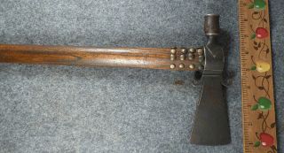 Authentic Crow Indian Pipe Tomahawk Forged Gun Barrel Head Extra Long Haft 1700s 2
