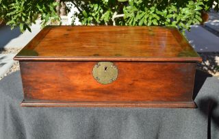 Large Antique Chinese Huanghuali Rosewood Dutch Colonial Writing Box 18th C.