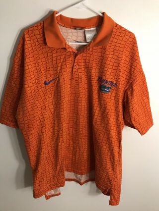 Vintage Nike Team Sports Men’s Florida Gators Polo Golf Shirt Xxl Orange Scales
