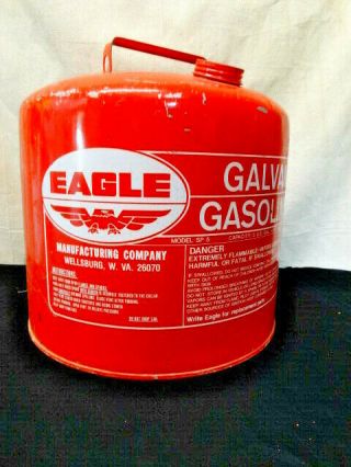 Vintage Eagle Gas Can 5 Gal Metal Gasoline Outboard Boat Other