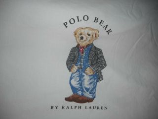 Vintage Ralph Lauren Cowboy Polo Bear Standard Pillowcase Set Of 2