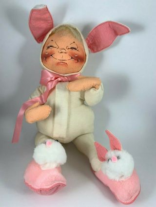 Vintage Annalee Large 18 " Child In Bunny Rabbit Costume Pajamas 91 Easter