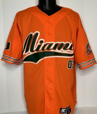 Miami Hurricanes Starter Baseball Jersey Men’s Orange Sz L