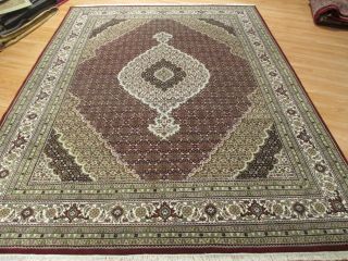 8x10 Fine Persian Museum Tabriz Mahi Handmade - Knotted Wool/silk Rug 582880