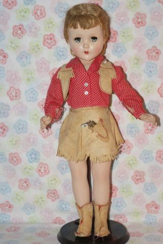 Gorgeous Vintage 17 " Sweet Sue Hard Plastic Strung Cowgirl Doll