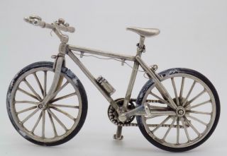 Vintage Solid Silver Italian Made Large Bicycle Miniature Stamped Figurine