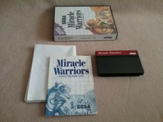 Vintage 1988 SEGA Master System Game Miracle Warriors Complete 3