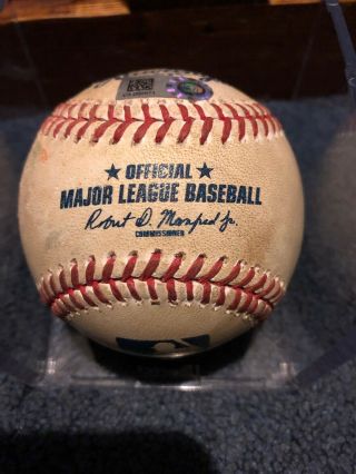 Gerrit Cole Game Mlb Authenticated Pitched Ball From 20th Win 2019 Pujols