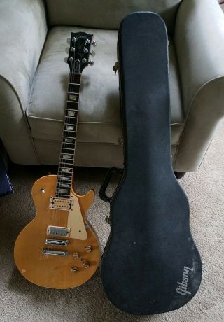 VINTAGE 1975 Gibson Les Paul Deluxe Rare Blonde Single Piece Top Case 2