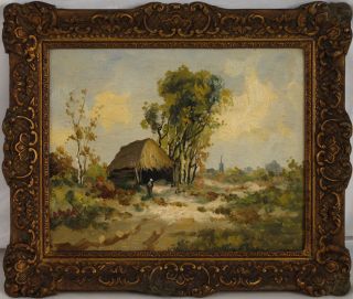 Antique French Oil On Panel Painting Attrib.  Eugène Galien Laloue (1854 - 1941)