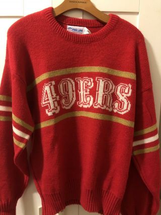 Vintage Pro Line Cliff Engle San Francisco 49ers Wool Sweater Mens Large