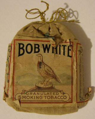 Early Bob White Smoking Tobacco Pouch Not Tin Rare