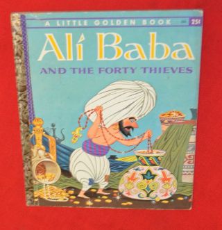 Vintage 1958 Little Golden Book Ali Baba And The Forty Thieves 1st A Edition Vg