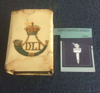 Dli - Durham Light Infantry Celluloid Match Box Holder Vesta Case Match Safe