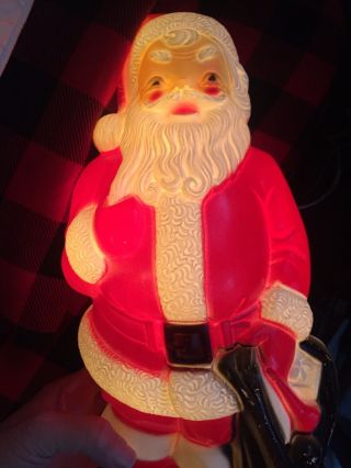 Cute Vintage 1968 Empire Santa Claus Lighted Blow Mold Christmas Decor 13 "