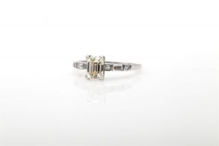 Antique 1930s DECO $8000 1.  50ct VS Emerald Cut Diamond Platinum Wedding Ring 2