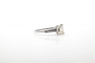 Antique 1930s DECO $8000 1.  50ct VS Emerald Cut Diamond Platinum Wedding Ring 3