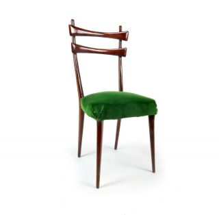 Mid Century Dining Chairs Set 6 Velvet Italian Hans Wegner Gio Ponti Parisi Era