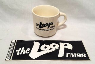 Vintage The Loop Fm98 Chicago Steve Dahl Breakfast Club Coffee Mug,  Sticker Wlup