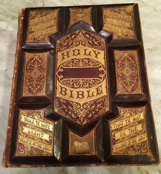 Antique Large Complete 1876 Holy Bible Bradley,  Garretson Old & Testaments