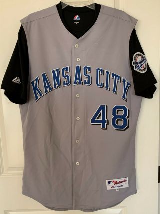 Kansas City Royals Jeremy Affeldt 48 Majestic Team - Issued Gray Jersey (size 44)