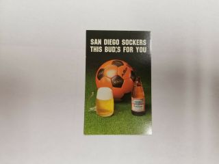 San Diego Sockers 1982/83 Misl Indoor Soccer Pocket Schedule Card - Budweiser