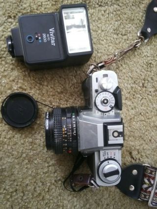 Vintage Minolta Xg - 1 35 Mm Slr Camera With Minolta Md 50mm 1:17 Lens