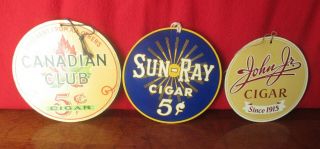 Antique Three Fan Hanger Cigar Signs Sun - Ray,  John Jr.  