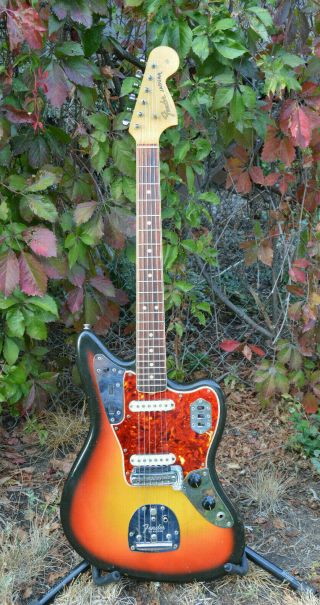 Vintage 1965 Fender Jaguar Electric Guitar Sunburst One