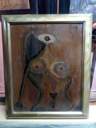 1916 Lost Antique Oil On Board,  Signed Picasso