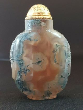 Antique Moss Agate Chinese Snuff Bottle Qing Dynasty - Christie 