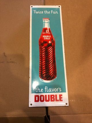 Vintage Porcelain Sign Double Cola General Store Bottle Dads Root Beer Coca Coke