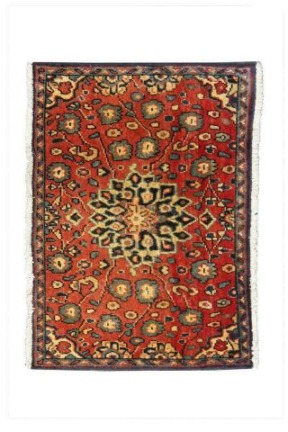 3x3 Vintage Oriental Wool Handmade Traditional Carpet Floral Rustic Area Rug