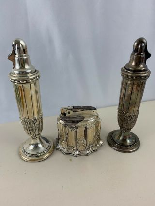 3 Vintage Ronson Table Lighters - 2 Juno & 1 Colonial
