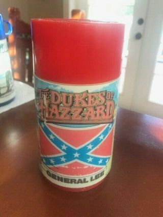 Dukes Of Hazzard Vtg 1980 General Lee Aladdin Thermos Bottle Complete