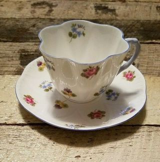 Vintage Shelley England Tea Coffee Cup & Saucer Fine Bone China Floral