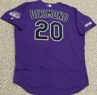 Desmond Size 50 20 2019 Colorado Rockies Game Jersey Team Issued Mlb Holo